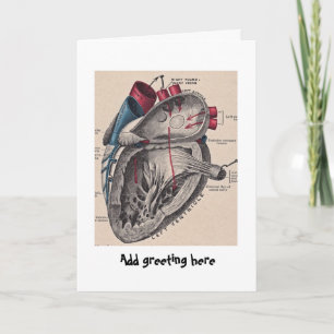 Anatomisches Herz Vintage-Diagramm personalisiert Karte