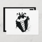Anatomisches Herz von Caduceus Postkarte (Vorne/Hinten)