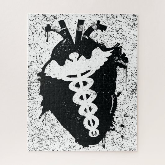 Anatomisches Herz von Caduceus Puzzle (Vertikal)