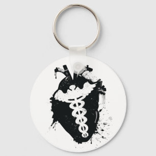 Anatomisches Herz von Caduceus Schlüsselanhänger