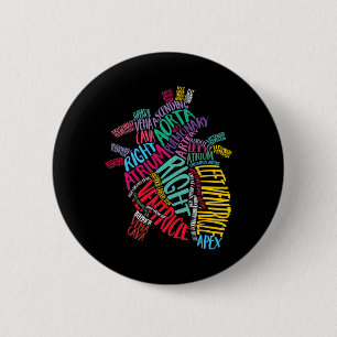 Anatomisches Herzdesign Herz-Kreislauf-Knorpel Button