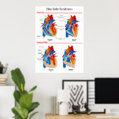 Anatomisches Herzdiagramm des Blue-Baby-Syndroms Poster (Heimbüro)