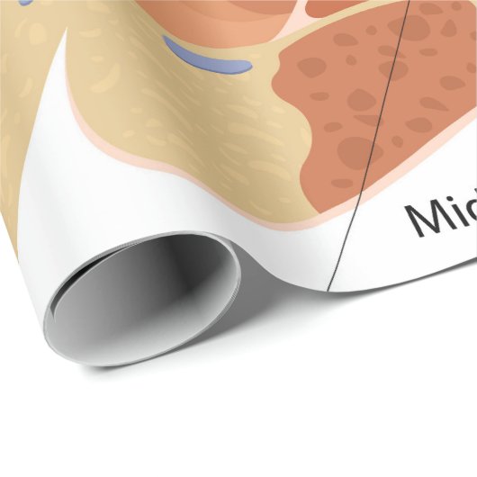 Anatomisches Herzdiagramm Geschenkpapier (Rolleneckpunkt)