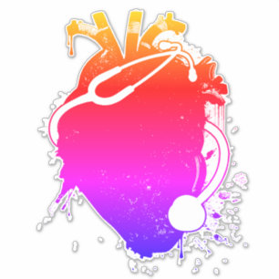 Anatomisches Herzstethoskop Aufkleber