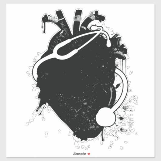 Anatomisches Herzstethoskop Aufkleber (Blatt)