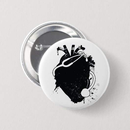 anatomisches Herzstethoskop Button (Vorne & Hinten)