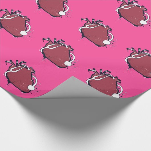 Anatomisches Herzstethoskop Geschenkpapier (Ecke)