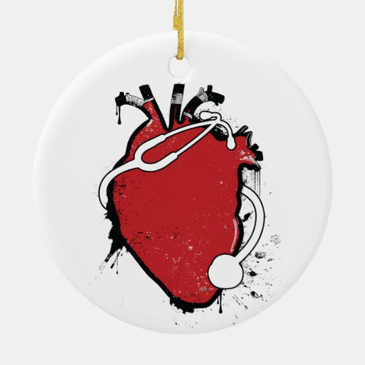 anatomisches Herzstethoskop Keramikornament (Hinten)