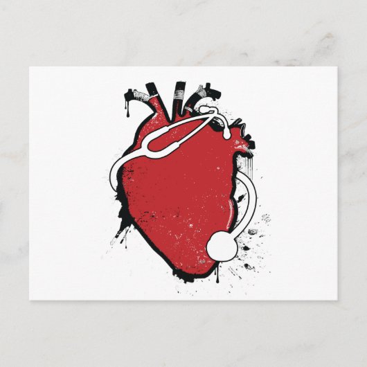 Anatomisches Herzstethoskop Postkarte (Vorderseite)