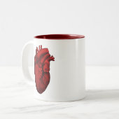 Anatomisches menschliches Herz Zweifarbige Tasse (Vorderseite Links)