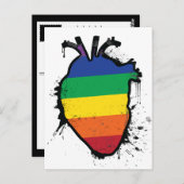 Anatomisches Regenbogenherz Postkarte (Vorne/Hinten)