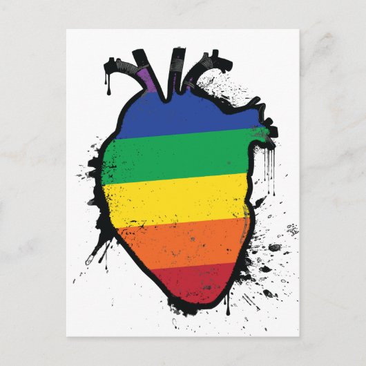 Anatomisches Regenbogenherz Postkarte (Vorderseite)
