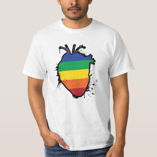 Anatomisches Regenbogenherz T-Shirt (Vorderseite)