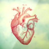 Anatomisches Vintages Herz Fensteraufkleber (Blatt 3)