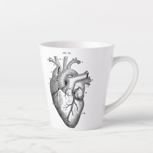 Anatomisches Vintages Herz-Kreislauf-Café - Wine B Milchtasse (Rechts)