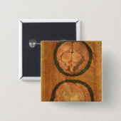 Anatomisches Zeichnen des menschlichen Gehirns Button (Vorne & Hinten)