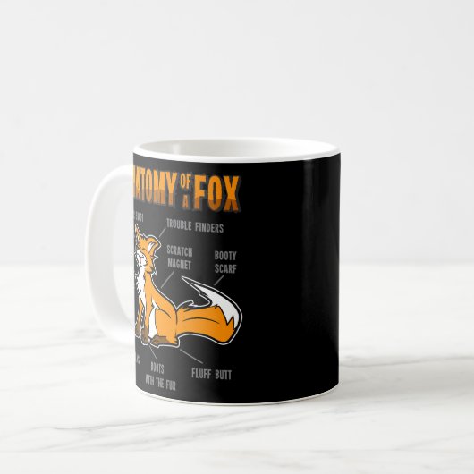 Anatomy Fox Furry Fursona Kaffeetasse (Vorderseite Links)