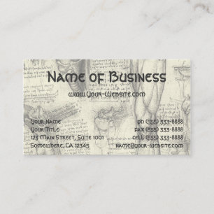 Anatomy Human Larynx und Leg von Leonardo da Vinci Visitenkarte