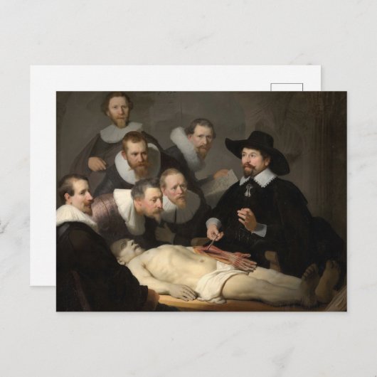 Anatomy Lesson Dr Nicolaes Tulp Rembrandt Postkarte (Vorne/Hinten)