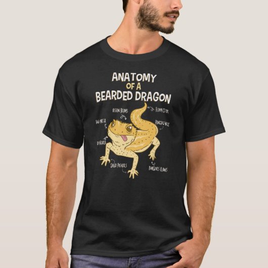 Anatomy Of A Bearded Dragon Lizard Funny Bearded D T-Shirt (Vorderseite)