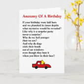 Anatomy of a Birthday - a quirky birthday poem Karte (Gelbe Blume)