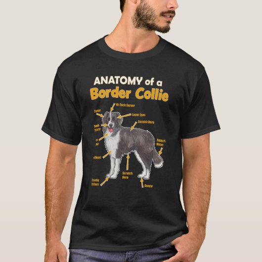 Anatomy of a border collie graphic for him and her T-Shirt (Vorderseite)