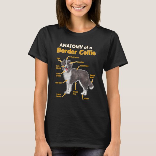 Anatomy of a border collie graphic for him and her T-Shirt (Vorderseite)