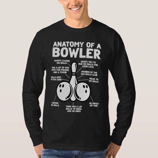 Anatomy of a Bowler Bowling Father's Day Dad Men T-Shirt (Vorderseite)