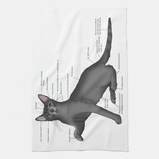 Anatomy of a Cat Geschirrtuch (Vertikal)