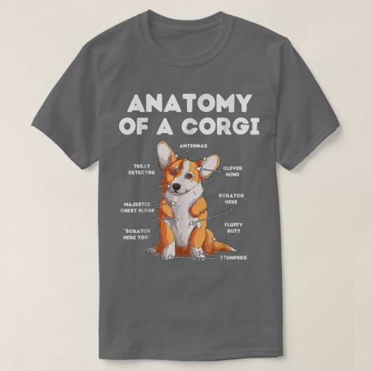 Anatomy of a Corgi  T-Shirt (Design vorne)