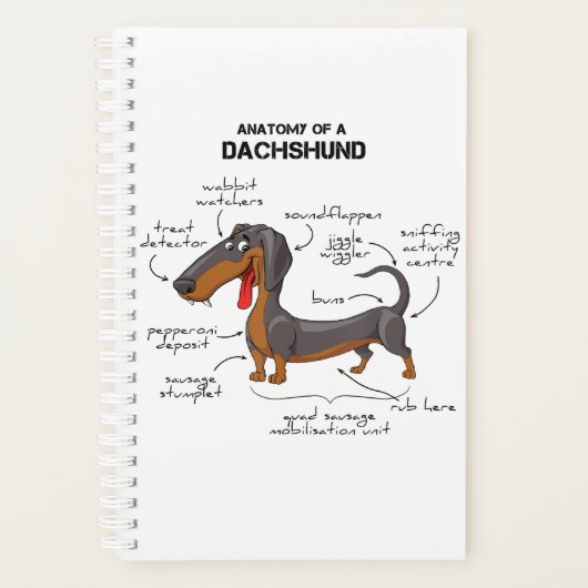 Anatomy Of A Dachshund - Funny Dog Planer (Vorderseite)