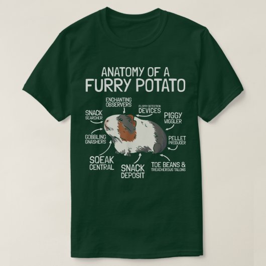 Anatomy Of A Furry Potato  Guinea Pig  T-Shirt (Design vorne)