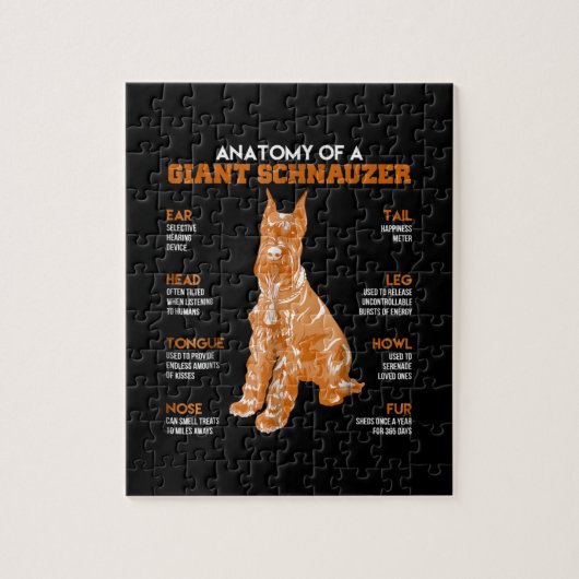 Anatomy Of A Giant Schnauzer Dogs Funny Gift Puzzle (Vertikal)