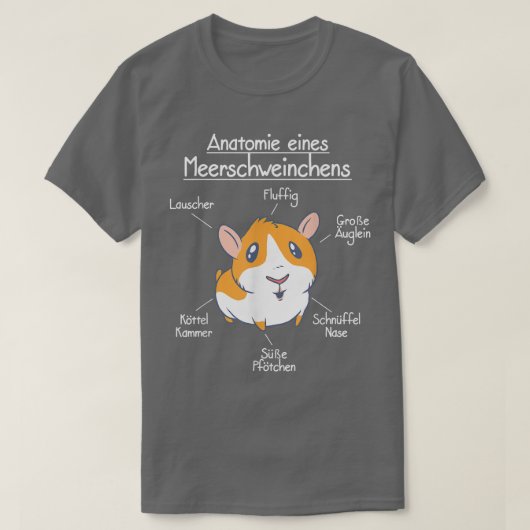 Anatomy of a guinea pig, sweet guinea pig motif  T-Shirt (Design vorne)