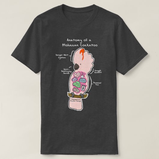 Anatomy of a Moluccan Cockatoo Funny Parrot Shirt (Design vorne)