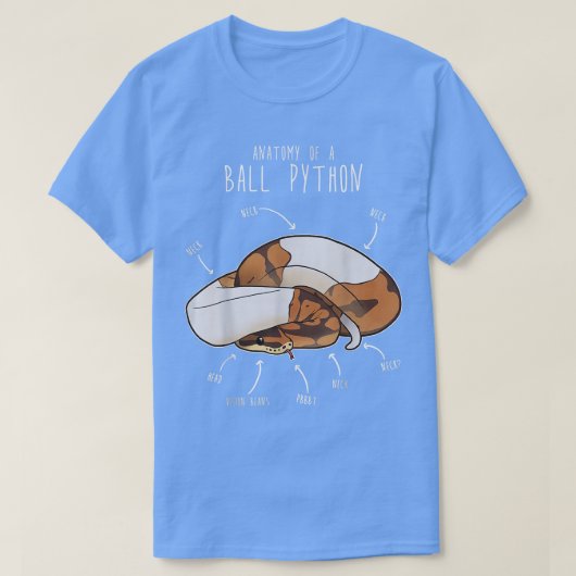 Anatomy of a Piebald Ball Python Snake Lover Gift T-Shirt (Design vorne)