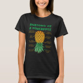 Anatomy Of A Pineapple Swinger Funny Upside Down T-Shirt (Vorderseite)