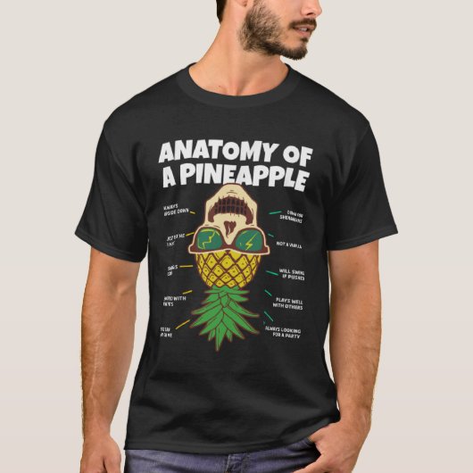 Anatomy of a Pineapple  Upside Down Pineapple Swin T-Shirt (Vorderseite)
