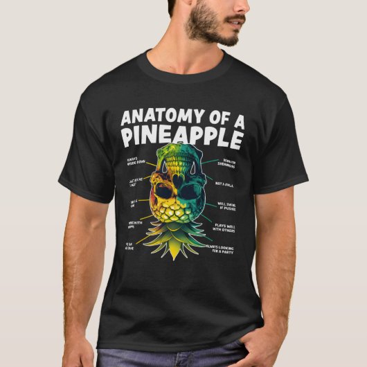 Anatomy of a Pineapple Upside Down Pineapple Swing T-Shirt (Vorderseite)