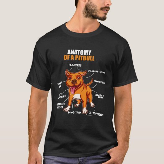 Anatomy of a Pitbull Stafford Bully Bulldog Pit Pi T-Shirt (Vorderseite)