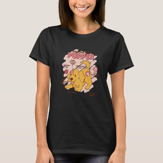 Anatomy of a puppy cute dog motif T-Shirt (Vorderseite)