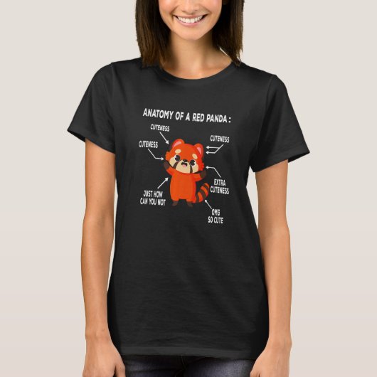 Anatomy of a Red Panda Cute Red Pandas   T-Shirt (Vorderseite)
