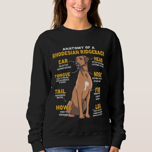 Anatomy Of A Rhodesian Ridgeback For Dog Sweatshirt (Vorderseite)