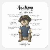 Anatomy of a Shihtzu Unconditional Love Edition Quadratischer Aufkleber (Vorderseite)