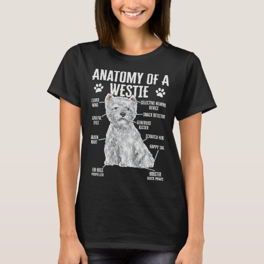 Anatomy Of A Westie West Highland White Terrier T-Shirt (Vorderseite)