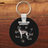 anatomy of a whippet dog funny dog lover gift schlüsselanhänger (Vorderseite)
