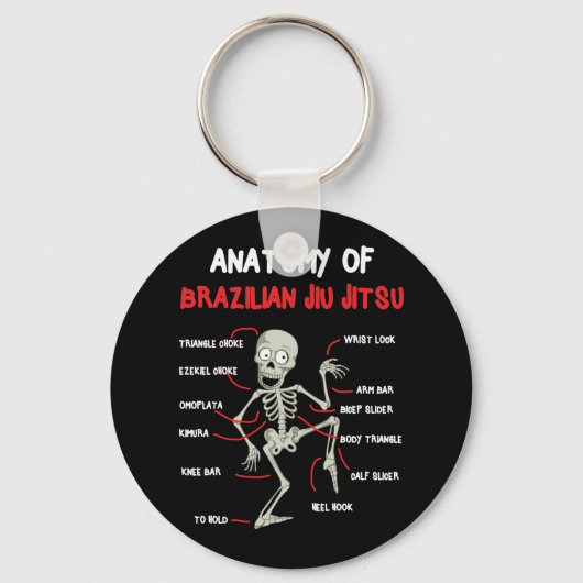Anatomy Of Brazilian Jiu Jitsu BJJ Skeleton Schlüsselanhänger (Vorderseite)