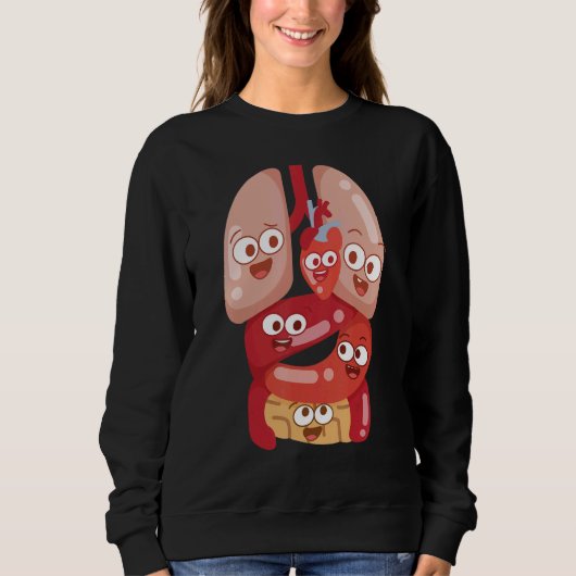 Anatomy Physiology Heart Lungs Vital Organs Illust Sweatshirt (Vorderseite)