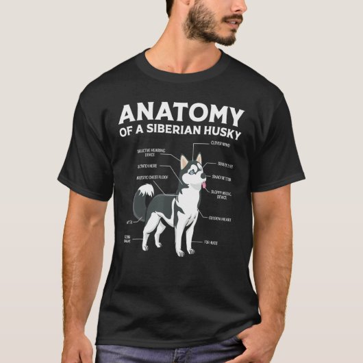 Anatomy Siberian Husky Dog T-Shirt (Vorderseite)
