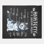 Anatomy Siberian Husky | Funny Gifts Husky Eigentü Fleecedecke (Vorderseite (Horizontal))